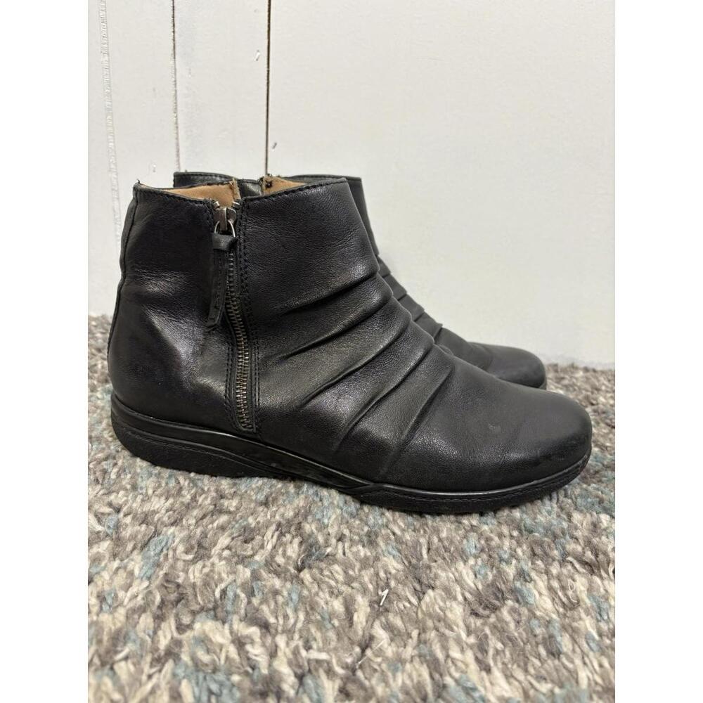 Clarks Dark Leather Ankle Booties